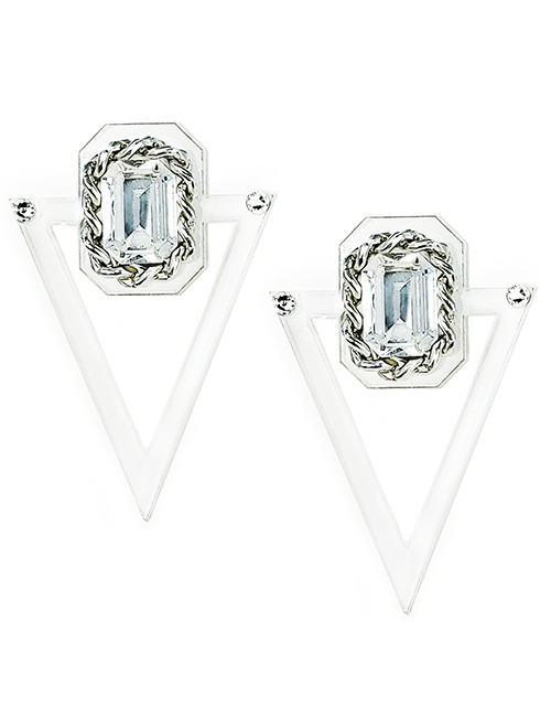 Marilyn’s Italian Steel Triangle Plexiglass Earrings