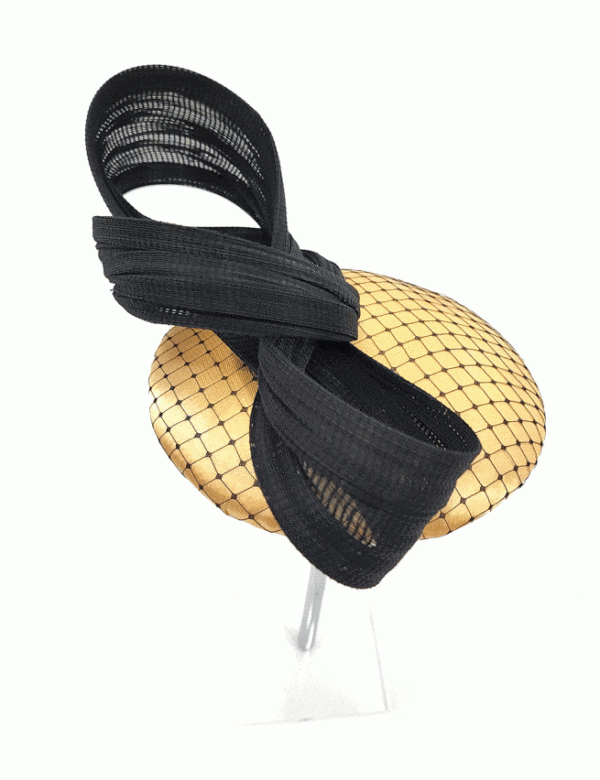 Marilyn's English Black and Gold Fascinator