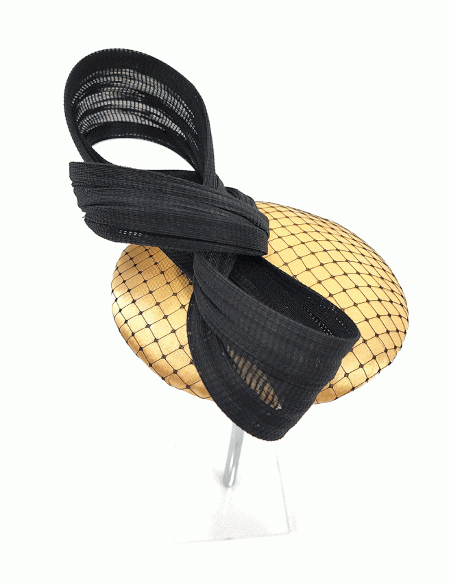 Marilyn’s English Black and Gold Fascinator