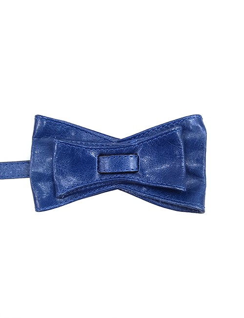 Marilyn’s Italian Blue Bow Leather Belt 5094