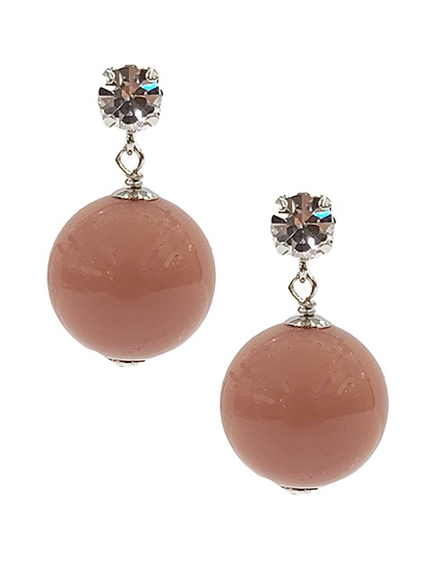 Marilyn Italian Handmade Resin Gloss, Dropped Ball crystal stud, Pierced Earrings