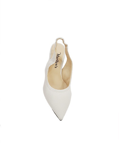 Marilyn’s Sling back Leather with Silver Ball 2-inch Heel Shoes