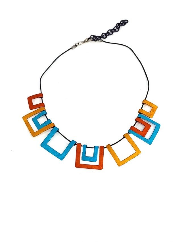 Marilyn’s Spanish Aluminum Squared Necklace CO183