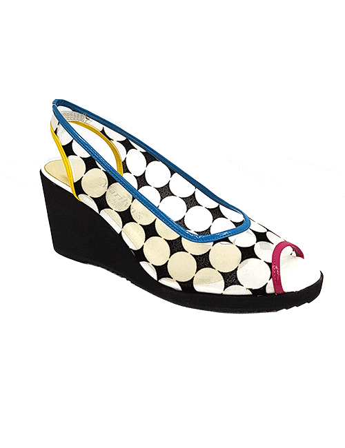 Marilyn’s Open Toe Polka Dot Platform Wedge Shoes