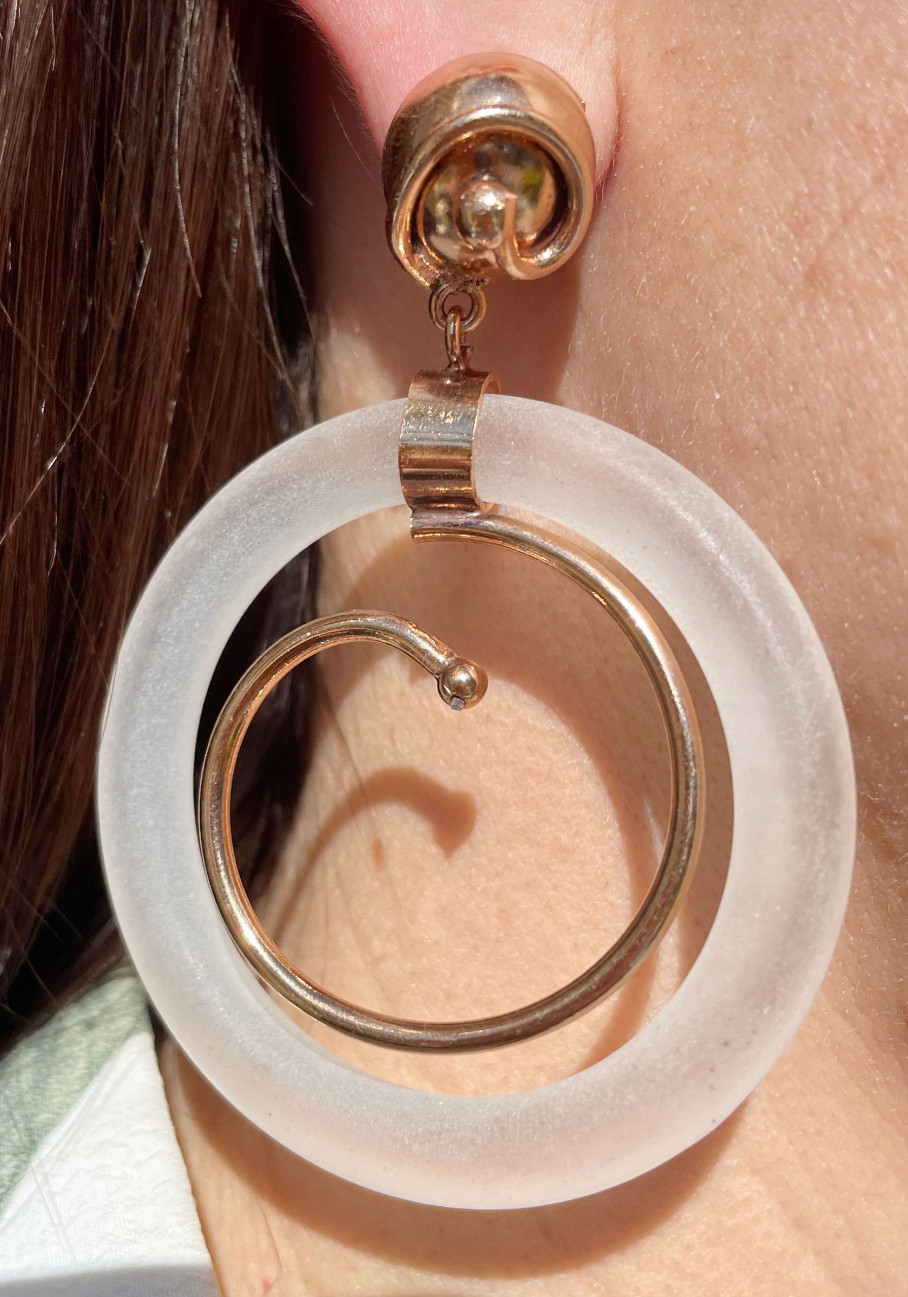 Marilyn’s French Resin Pierced Hoop Earrings