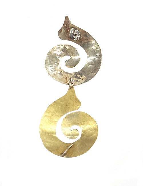 Marilyn Handmade Italian Silver, Gold-Plated, Pierced Earring