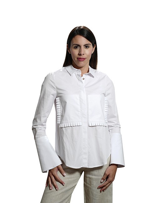 Marilyn's Marble Square Ruffle Blouse