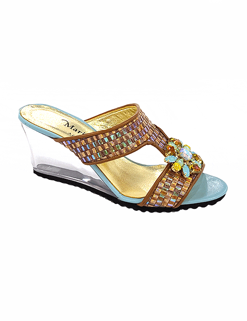 Marilyn's Woven Turquoise Wedge