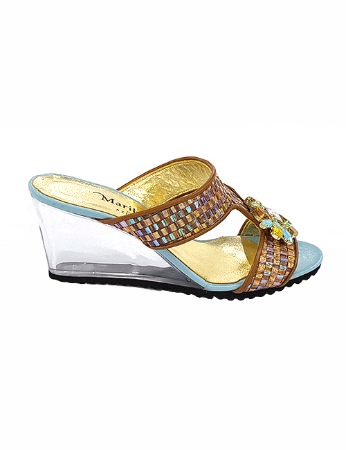 Marilyn's Woven Turquoise Wedge
