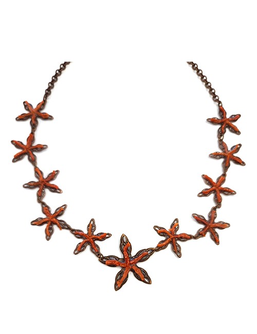 Marilyn’s Venetian Coral and Copper Star Necklace