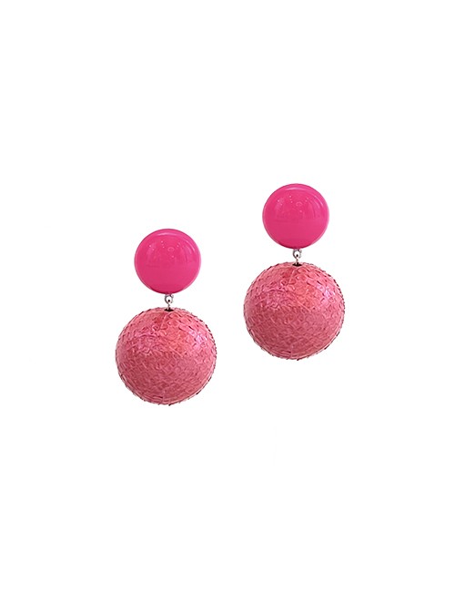 Marilyn French Colorful Ball Resin Clip Earrings