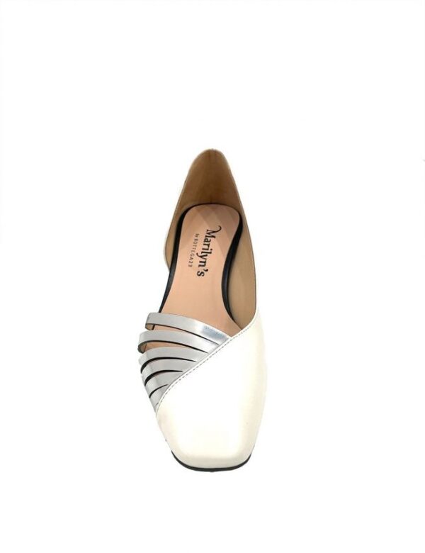 Marilyn's White Leather Square Toe Heel