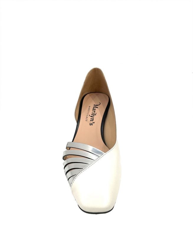 Marilyn’s White Leather Square Toe Heel