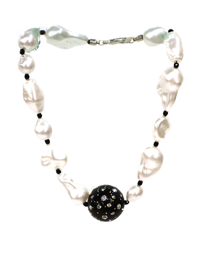 Marilyn's Italian Black and Pearl Necklace