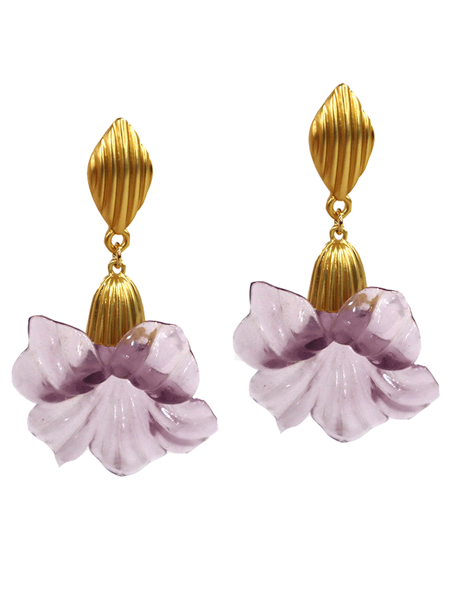 Marilyn's French Lavender Floral Earrings