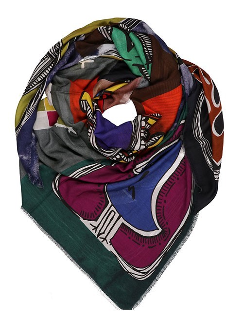 Marilyn’s Italian Scarf – Nature Patchwork – Multi-colors
