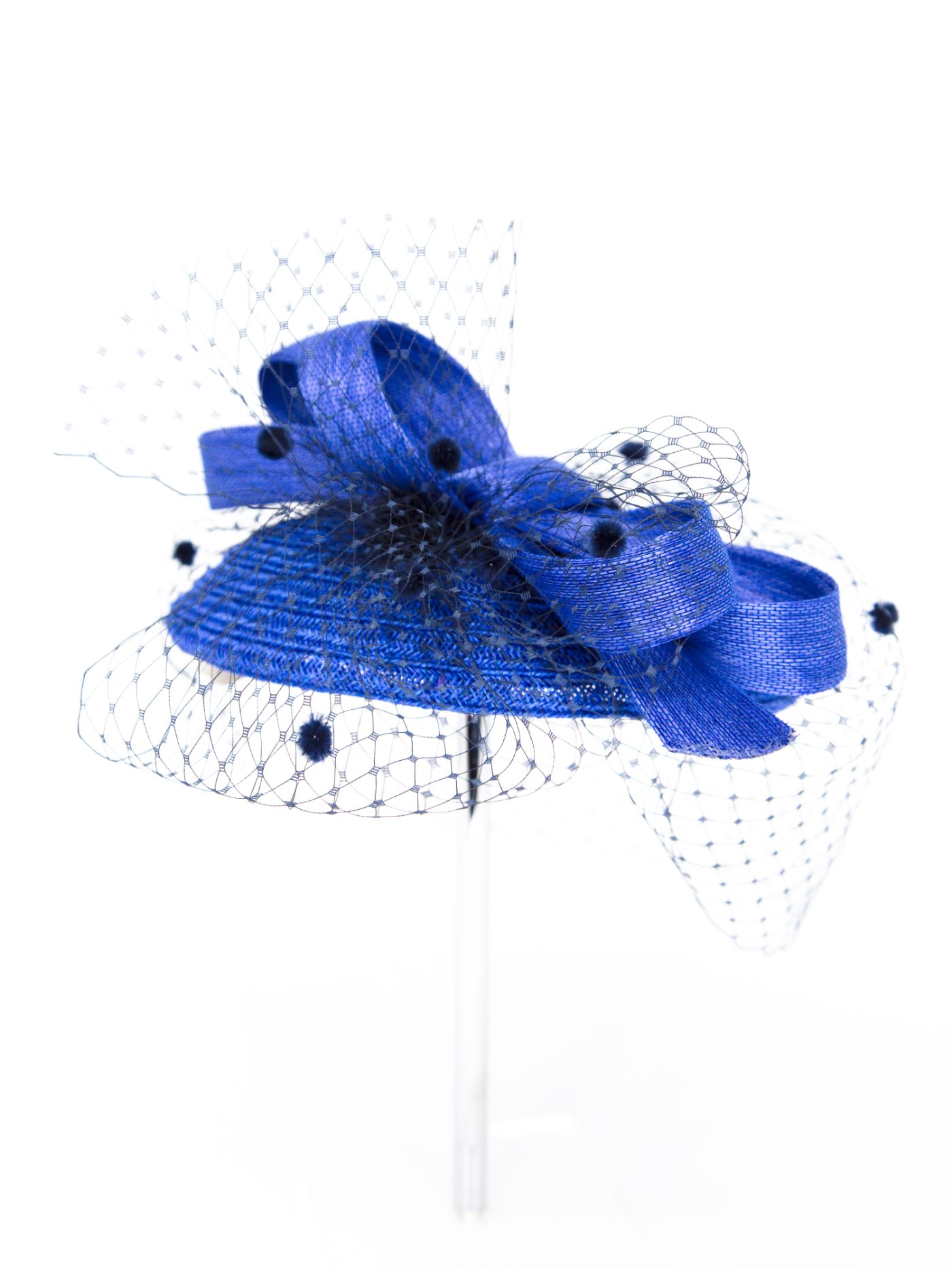 Marilyn’s French Handmade Ribbon fascinator Hat with Veil