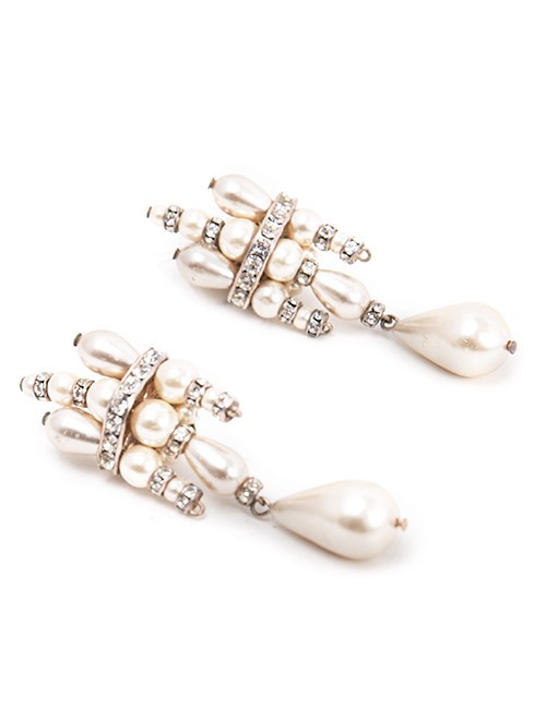 Pearl and Swarovski Crystal Chandelier Earrings