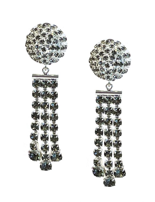 Marilyn’s French Black Crystal Sphere Earrings