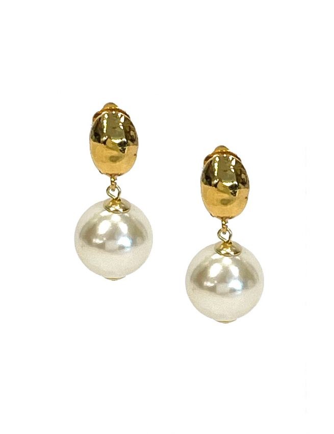 Marilyn’s French Metal Resin Pearl Earrings