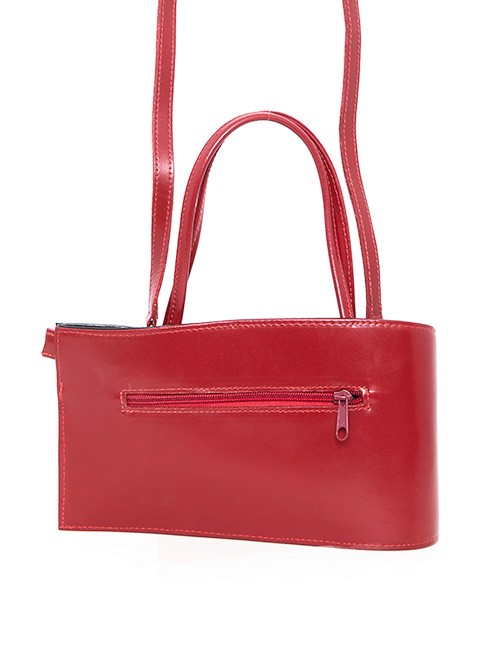 Marilyn’s Handbag-Leather Contemporary style shape red