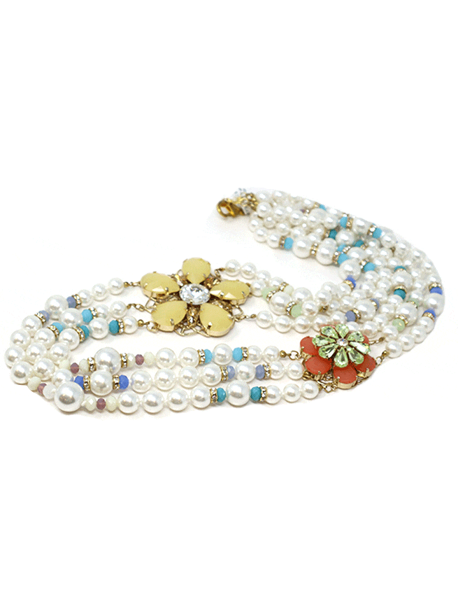 Marilyn’s Italian Pearl Flower Necklace