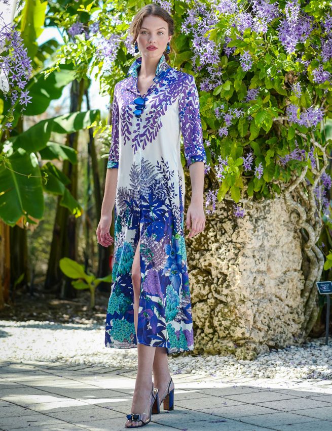 Marilyn's Floral Printed Silk Maxi Dress