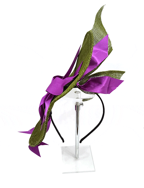 Marilyn’s French Purple Ribbon Bow Headband Fascinator