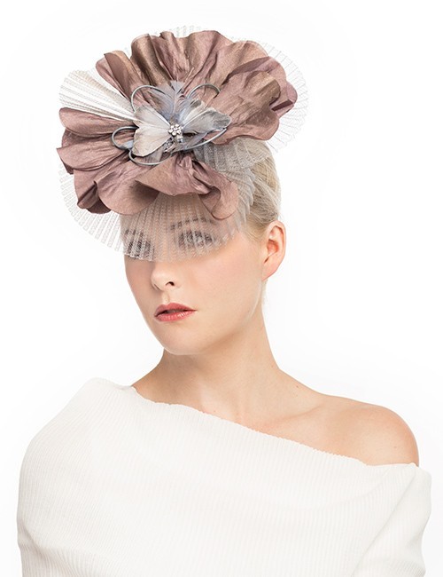 Sku-10021_Fascinator-Feathers-with-pleated-veil_taupe2