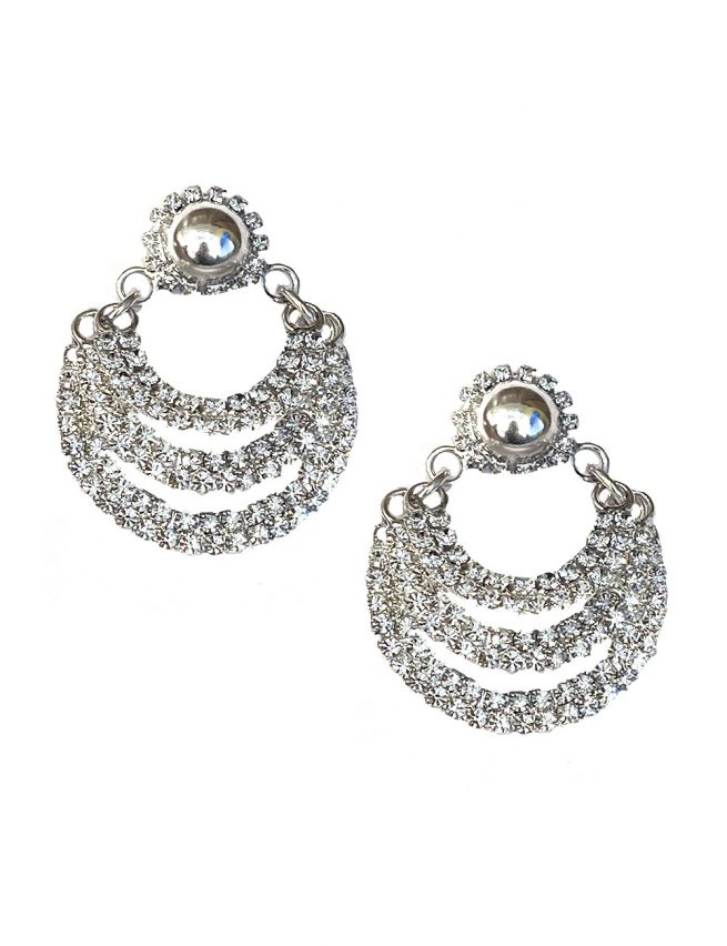 Marilyn’s French Layered White Crystal Earrings