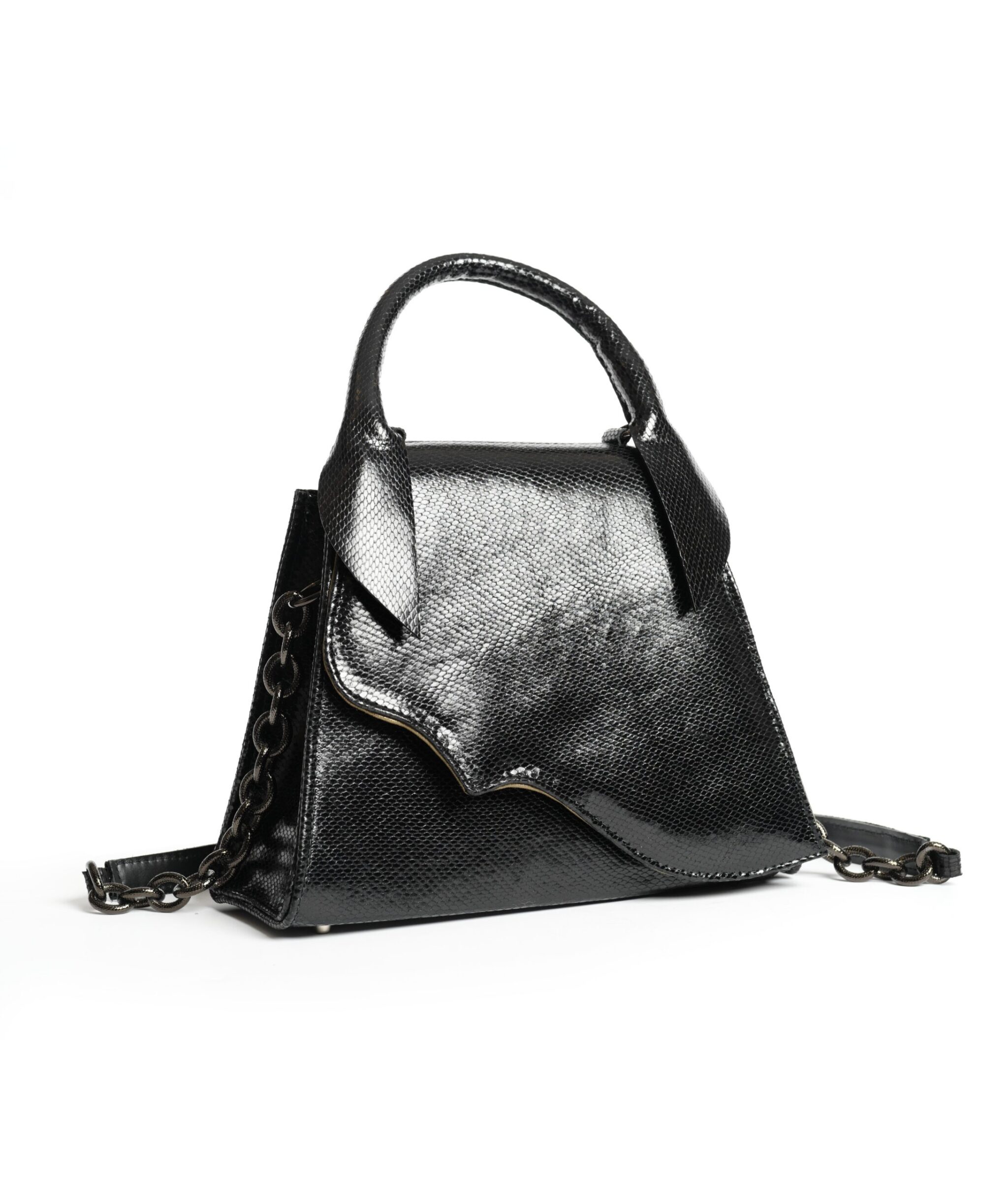 Marilyn's French Black Embossed Leather Handbag