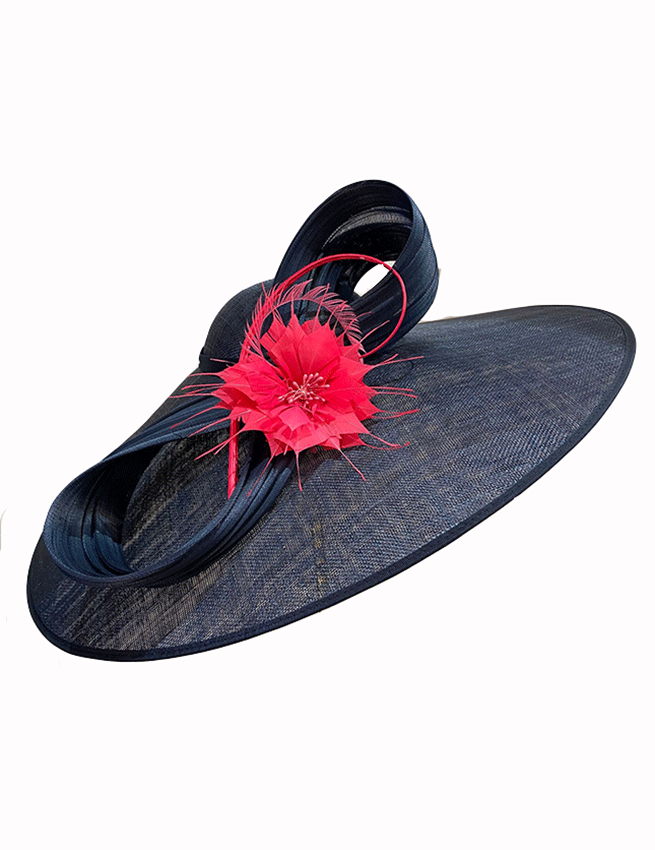 Marilyn's English Navy Fuchsia Hat