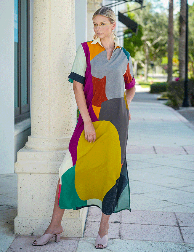 Marilyn's Italian Geometric Print Dress