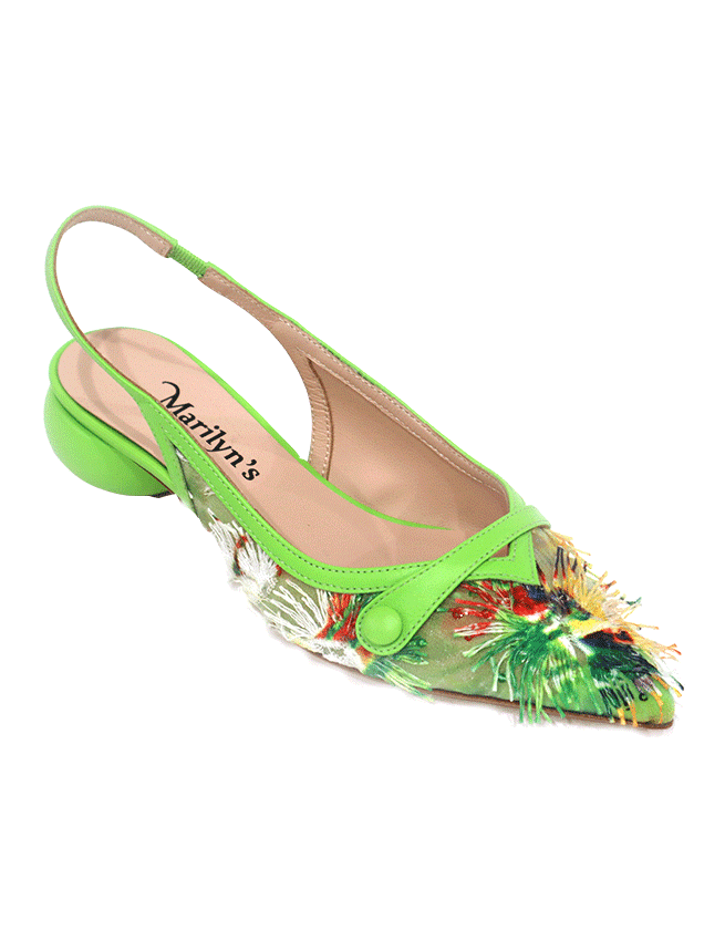 Marilyn's Happy Italian Lime Confetti Print Flats Shoe