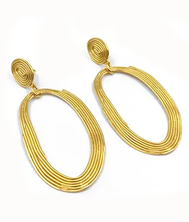 NGALYIPI HANDMADE GOLD-PLATED PIERCED RING EARRINGS